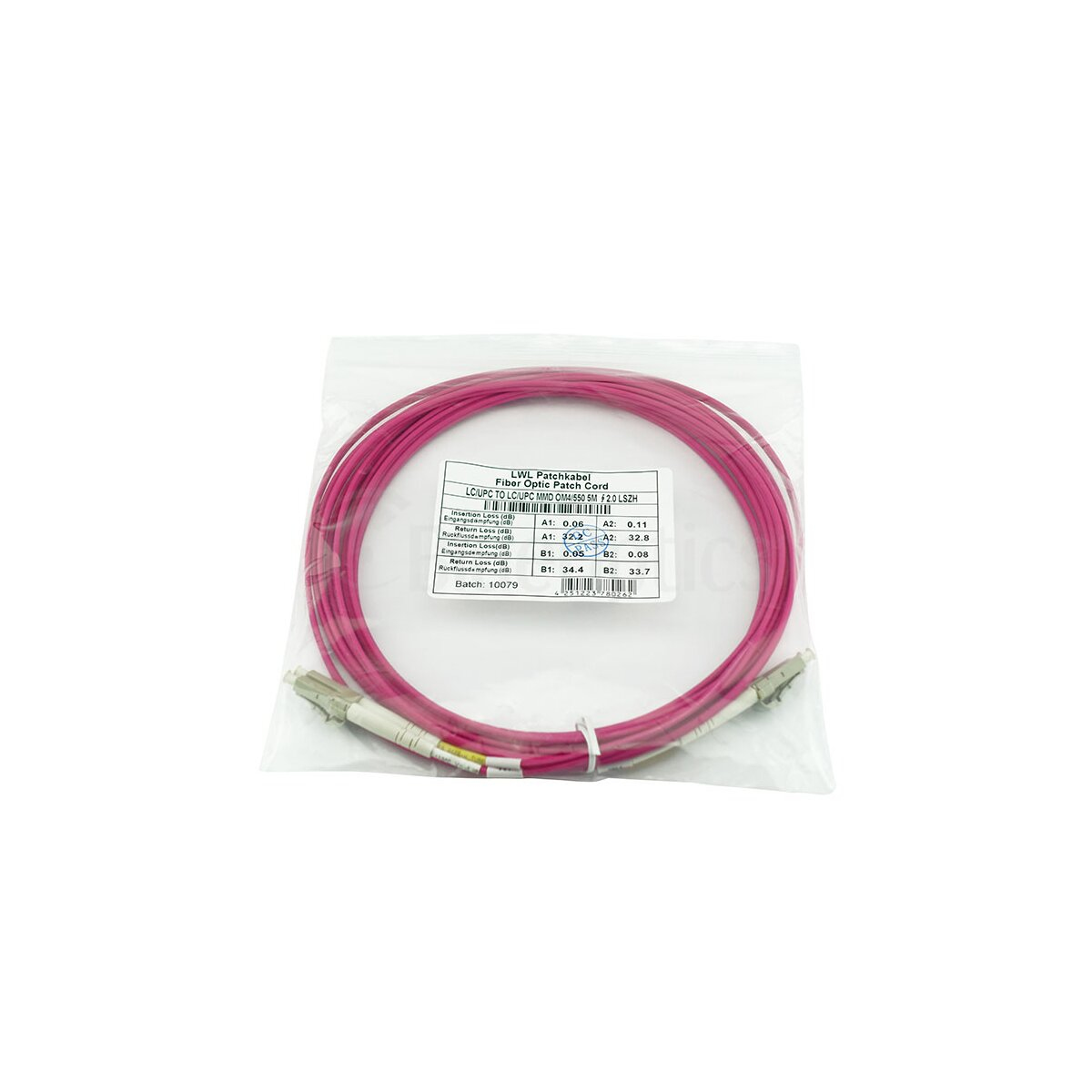 BlueOptics Duplex LWL Patchkabel LC-UPC/LC-UPC OM4 50 m