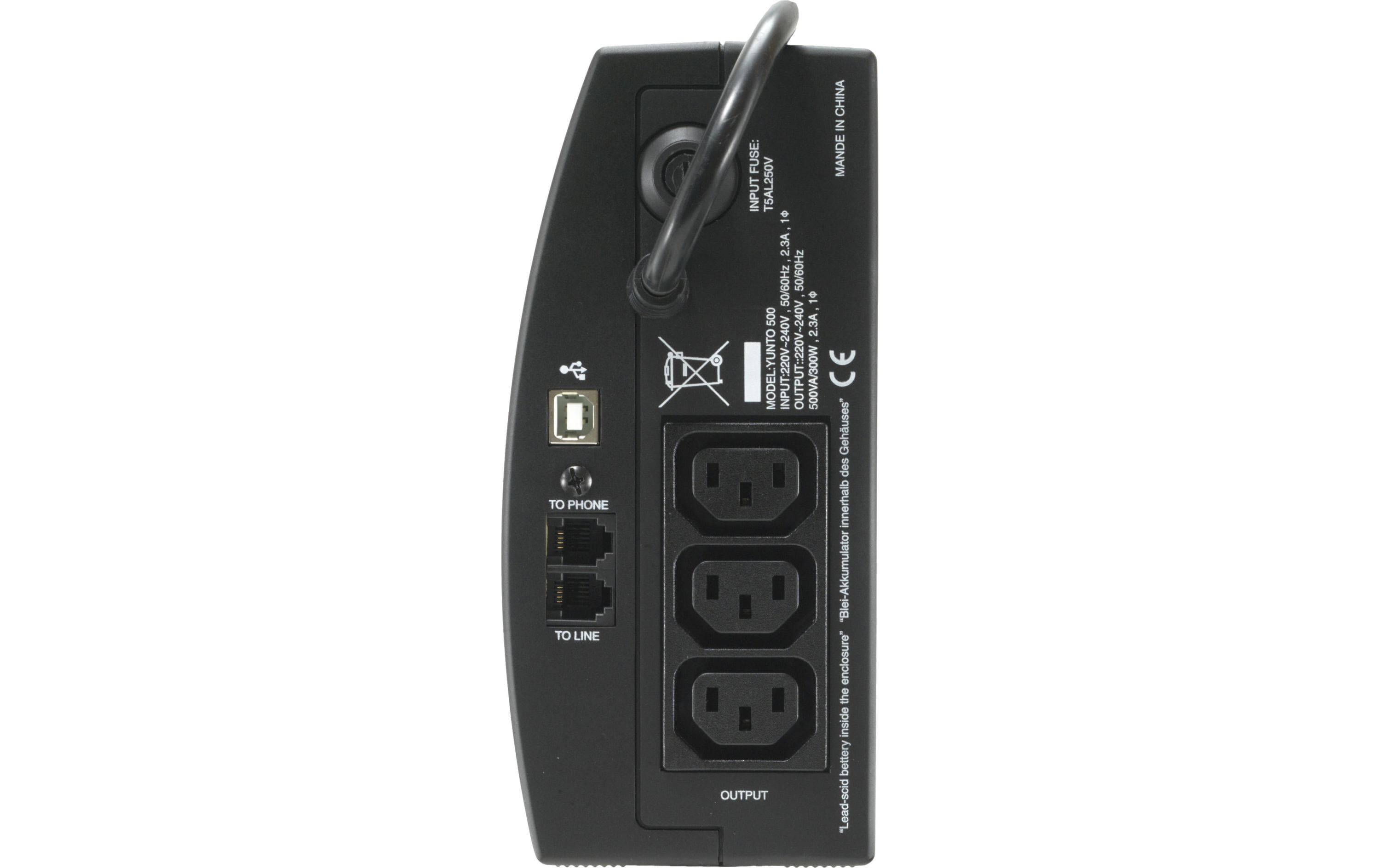 Online USV Systeme ONLINE Yunto 500 500 VA 300 W Schwarz