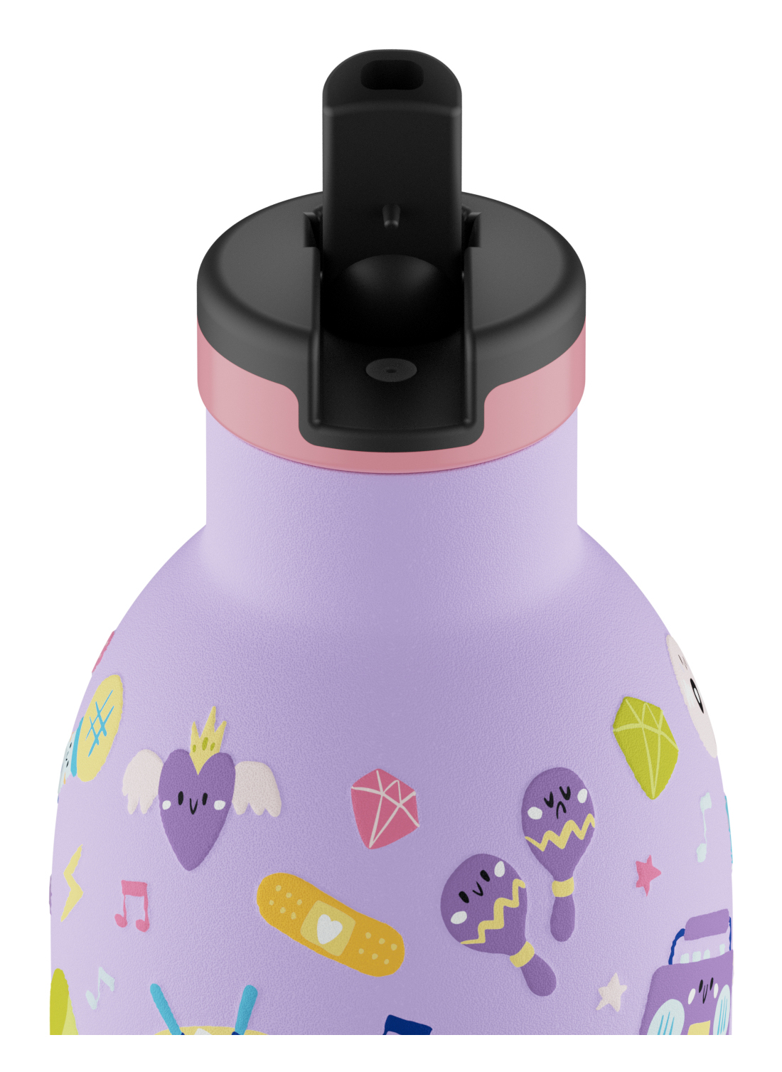 24Bottles Kids Music Friends Trinkflasche 330 ml Edelstahl Mehrfarbig, Violett