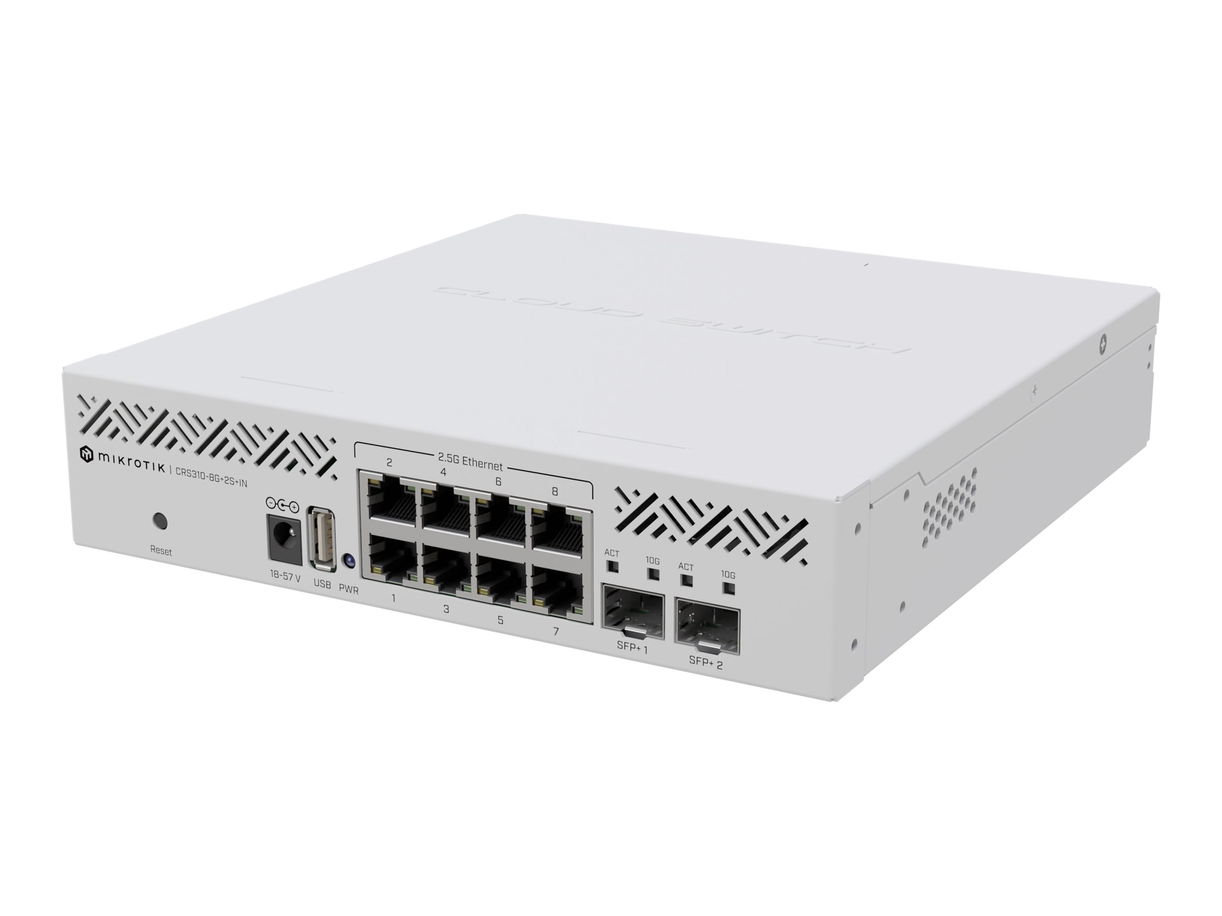 MikroTik CRS310-8G+2S+IN L3 Managed Switch 8 x 2.5GBase-T + 2 x 10 Gigabit SFP+ Weiß