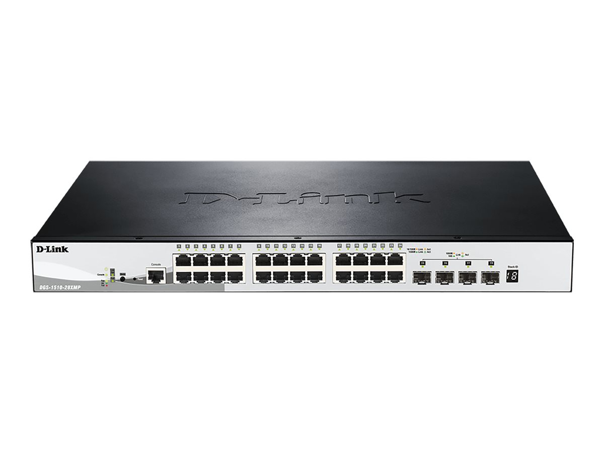 D-Link DGS-1510-28XMP Smart Managed PoE+ Switch 28 Ports Schwarz, Grau