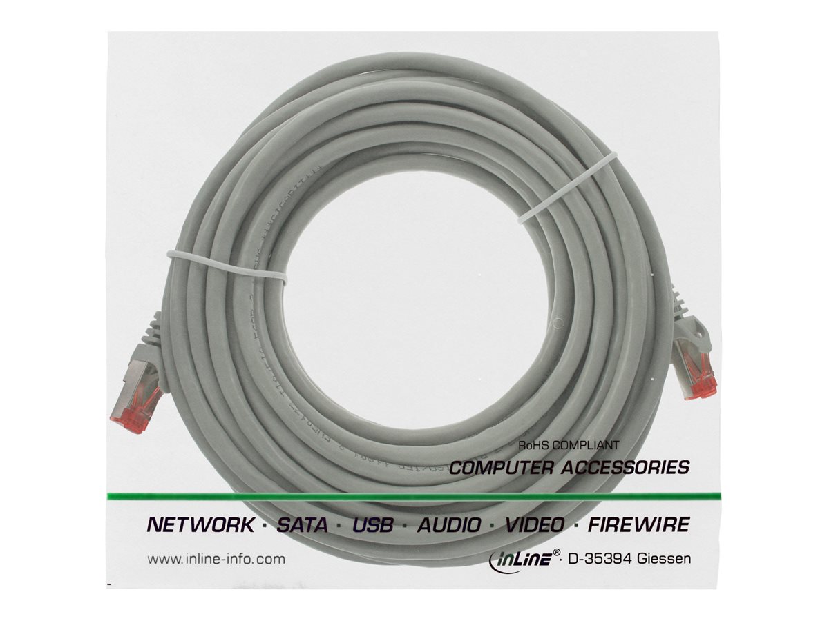 InLine Patch-Kabel S/FTP PiMF Cat 6 RJ-45 7,5 m Grau