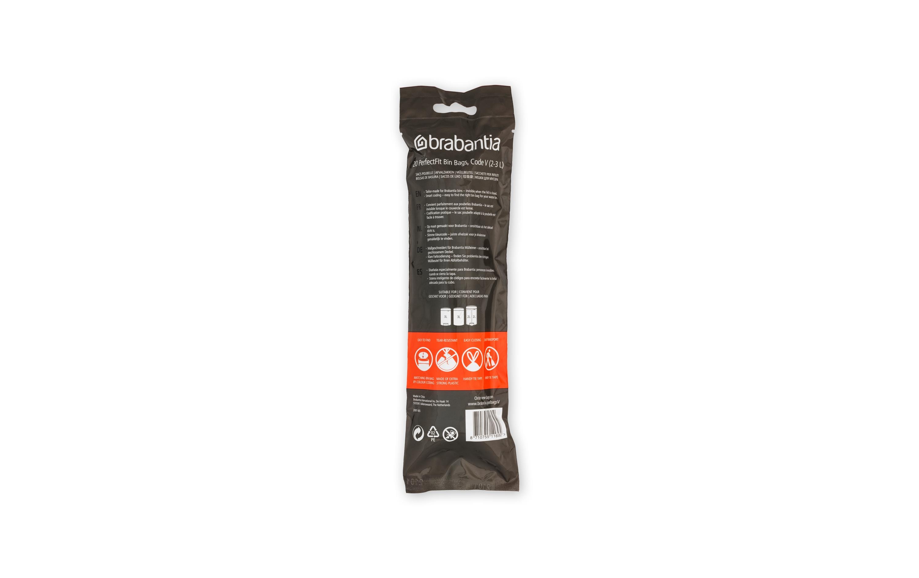 Brabantia PerfectFit Code V 3 L Müllbeutel Weiß