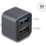 Delock Mini USB Hub USB Type-C™ Stecker zu 1 x USB 10 Gbps USB Typ-A und 1 x USB 2.0 Typ-A (64359)