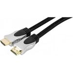 High Speed HDMI Kabel mit Ethernet, High Quality , vergoldet, HDMI St. A / St. A, Geflechtmantel, schwarz, 1,5 m mit optisch ansprechendem Geflechtmantel (127899)