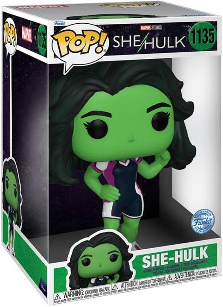 Funko Pop! Marvel She-Hulk Sammelfigur - 12,6 cm hoch, Comics-Lizenz, Fensterbox