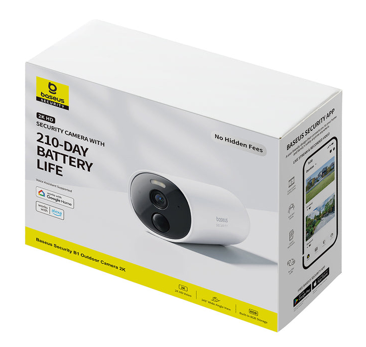 Baseus B1 Outdoor Camera 2K Netzwerkkamera Weiß