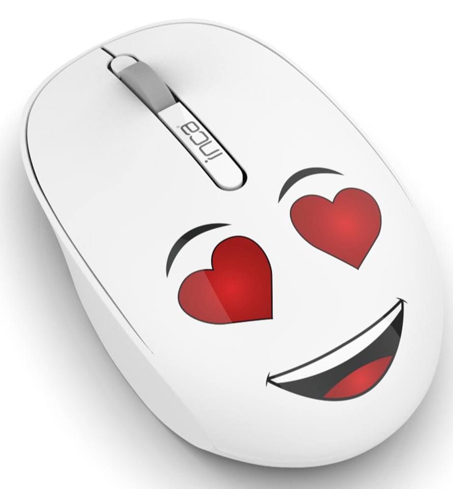 INCA WEENY Emoji IWM-245RB Kabellose Maus 1200 DPI Weiß