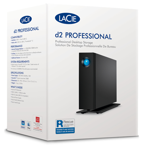 LaCie d2 Professional 20 TB Externe Festplatte USB 3.2 Gen 2 Schwarz