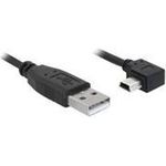 USB 2.0 Anschlusskabel Stecker A an Stecker Mini 5-pin gewinkelt, schwarz, 1m, Delock® [82681] (82681)
