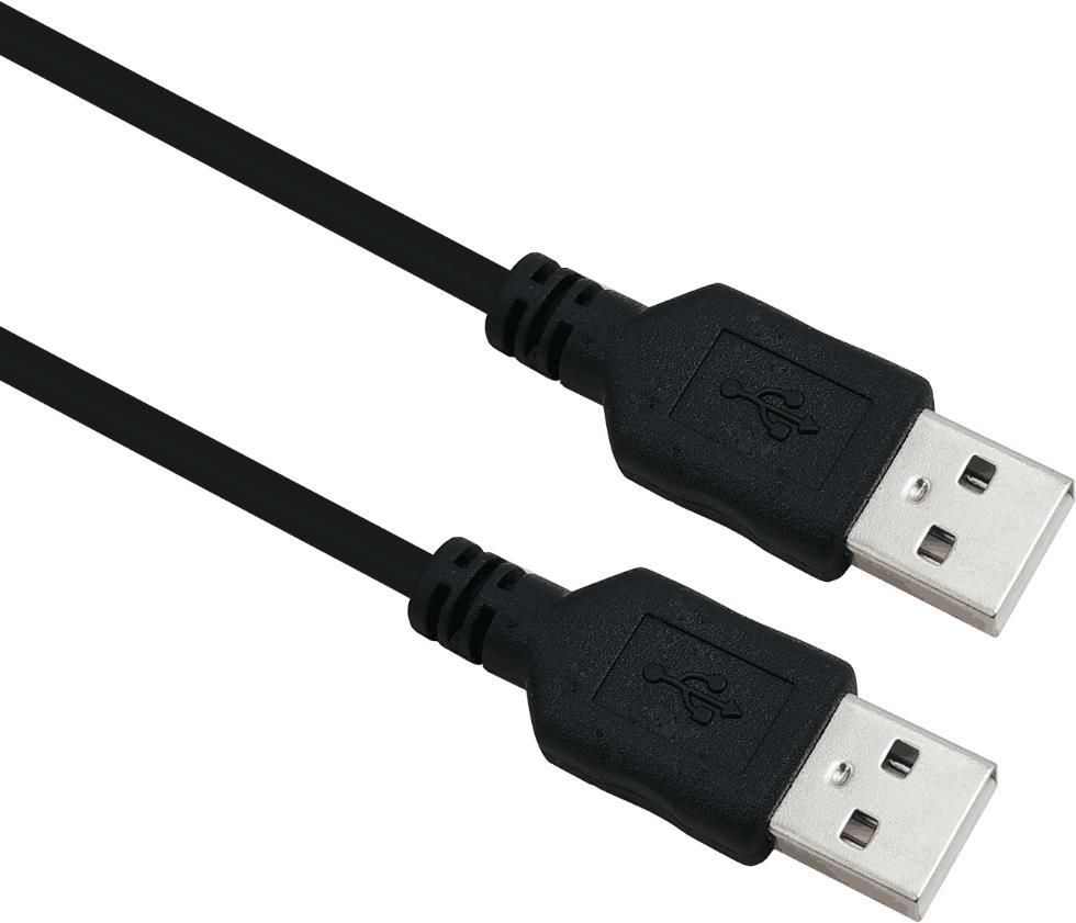 Helos Anschlusskabel, USB 2.0 A Stecker/A Stecker, 1,0m, schwarz USB 2.0 A St./St. , Übertragungsrate: 480 Mbit/s , Abwärtskompatibel , vergoldete Kontakte , Geflecht- und Folie-Schirmung , Haube: vergossen , ROHS 2.0 und REACH-konform , Farbe: schwarz (288298)