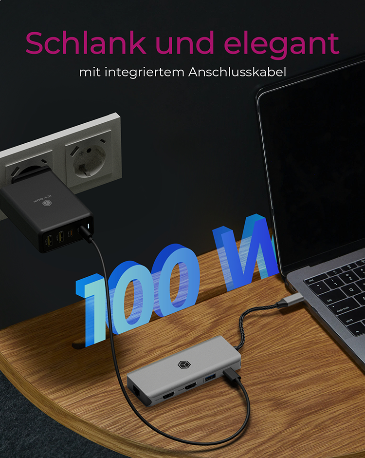 ICY BOX IB-DK4012-CPD Dockingstation 9-in-1 USB-C 100 W Anthrazit, Schwarz