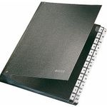 LEITZ Pultordner, A4, A-Z, 24 Fächer, Hartpappe, schwarz Fächerblock aus reißfestem Karton, Einband aus Hartpappe (5824-00-95)