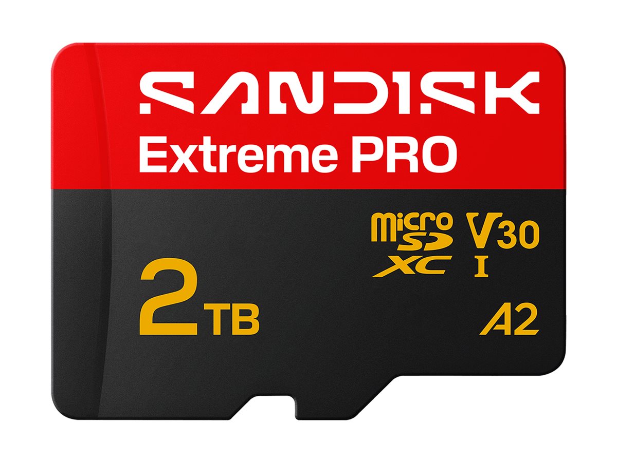 SanDisk Extreme PRO 2 TB microSDXC UHS-I A2 / Video Class V30 / UHS-I U3 Schwarz, Rot