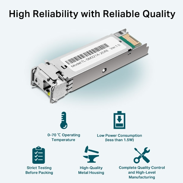 TP-Link TL-SM321A V2 SFP Transceiver-Modul 1000Base-BX LC/UPC Singlemode 10 km 1550/1310 nm Metallic