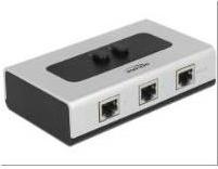 Delock Umschalter RJ45 10 Gbps 2 Port manuell bidirektional (87673) (geöffnet)