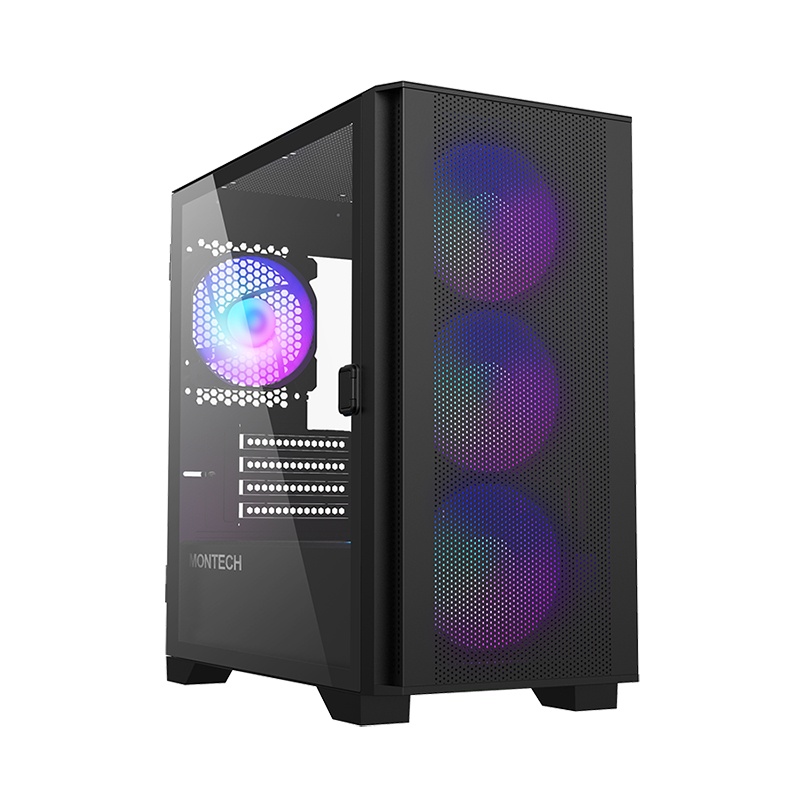 Montech AIR 100 ARGB Mini Tower Micro-ATX Tempered Glass Schwarz