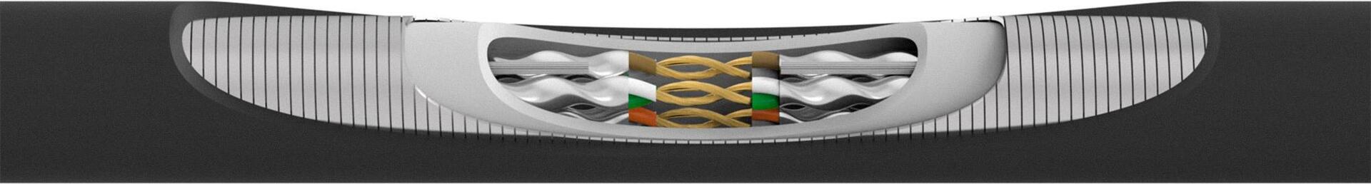 InLine® Patchkabel armiert, U/FTP, Cat.6A, schwarz, 10m (75500S)