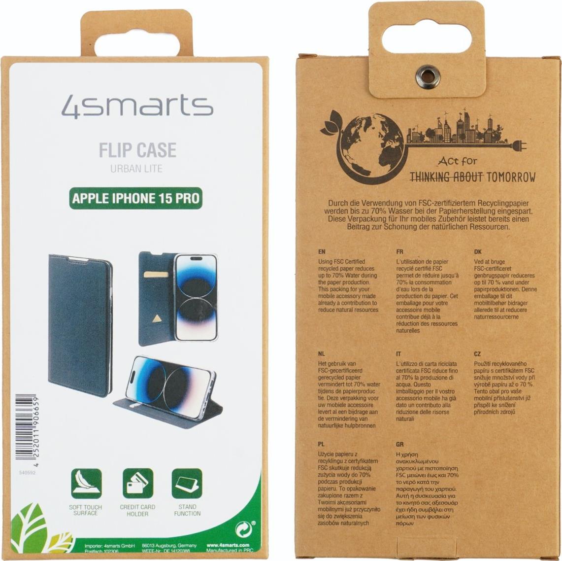 4smarts Urban Lite Handy-Schutzhülle 15,5 cm (6.1") Flip case Schwarz (540592)