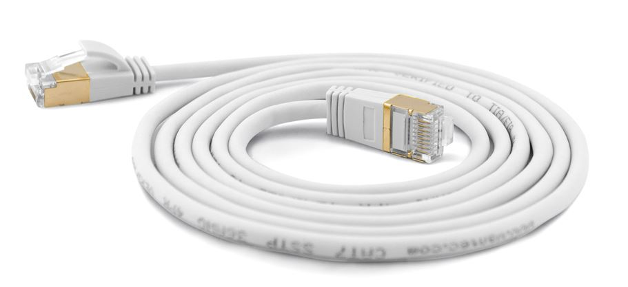 Wantec Extra dünnes Cat7 S/FTP Patchkabel 0,2 m RJ-45 Weiß