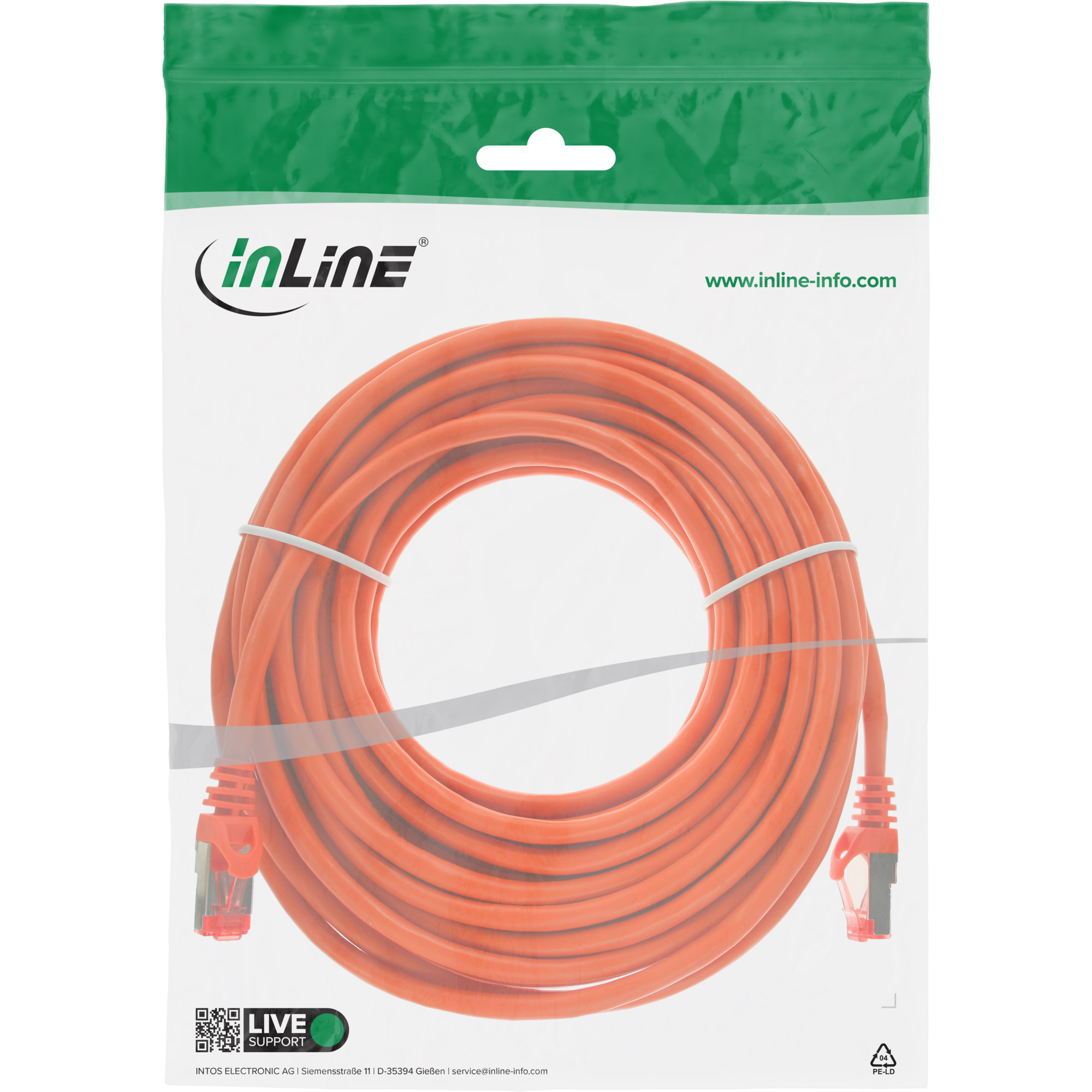 InLine Patchkabel Cat.6 S/FTP 30 m Orange