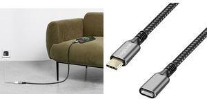 LogiLink USB 3.2 Gen2 Verlängerungskabel, Alu-Gehäuse, 1,0 m schwarz/grau, USB-C Stecker - USB-C Kupplung (CUA0108) (CUA0108)