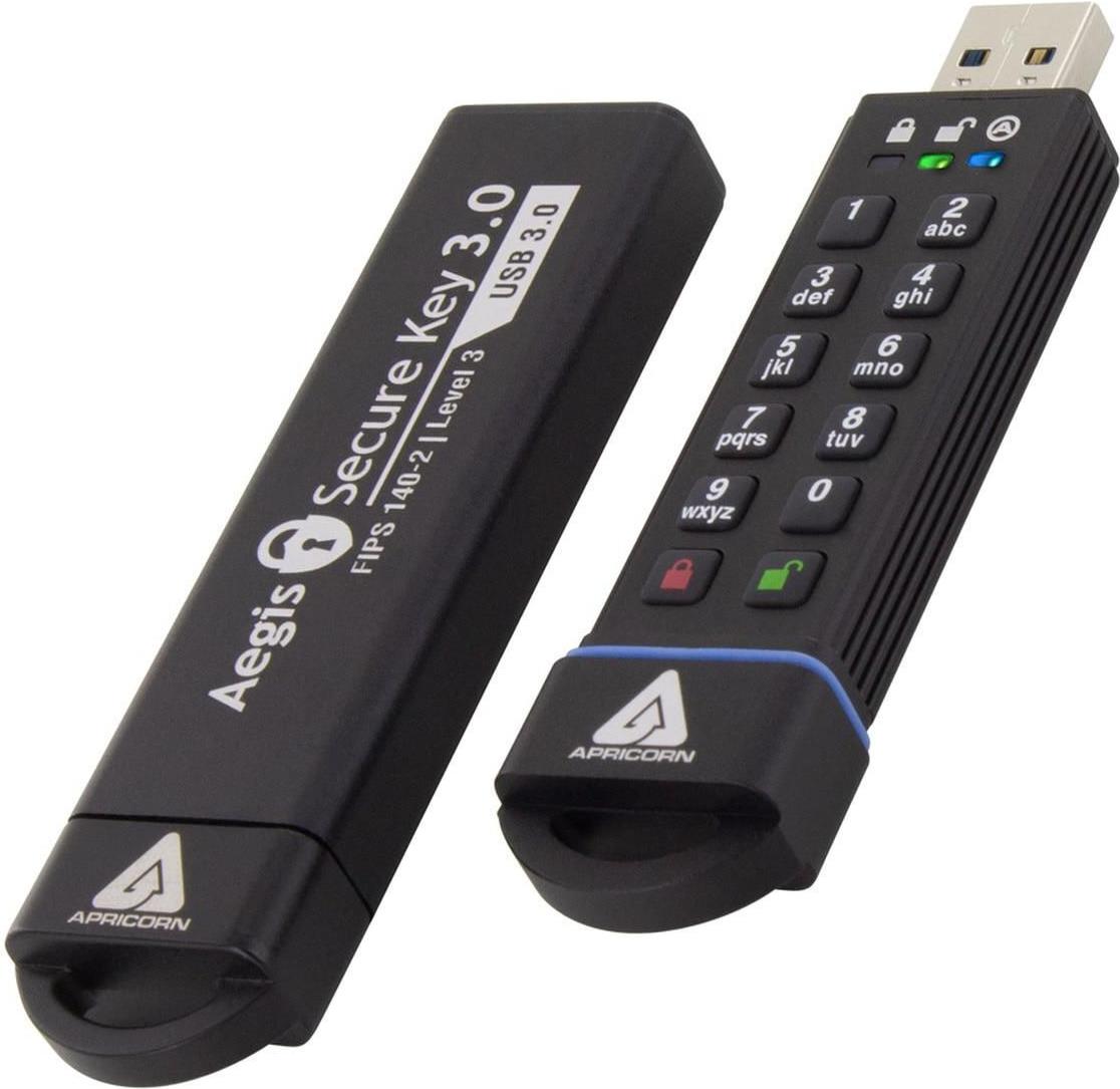 Apricorn Aegis Secure Key 3.0 16 GB USB 3.0 Verschlüsselt FIPS 140-2 Level 3 Schwarz