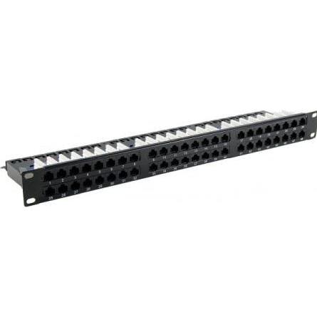 Patchfeld, Cat.6, 48 Port, UTP, 1 HE, 48,30cm (19"), schwarz Cat. 6 Patchfeld mit 48 Ports (257251)