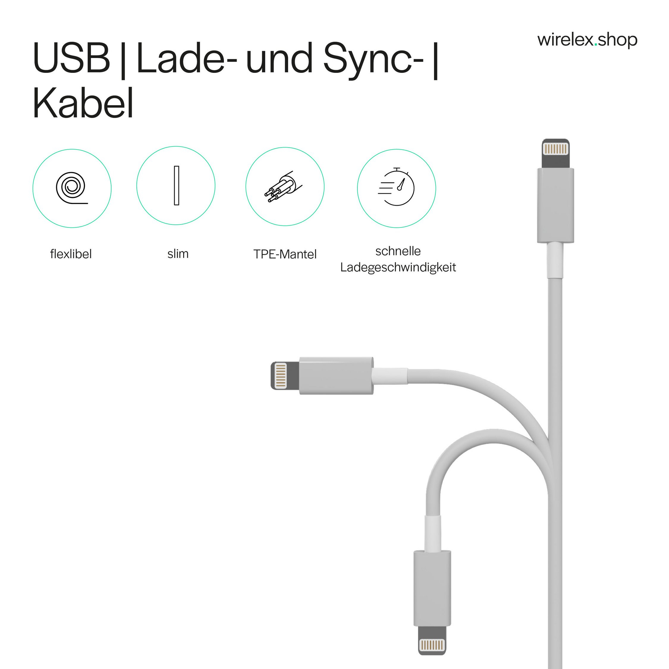 Flexline FL31-12046 Lightning-Kabel 3 m Weiß