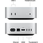 APPLE Mac Mini Z1CF M4 10C CPU/10C GPU/16C N.E. 32GB 1TB SSD Gbit Eth DE Silber (Z1CF-MU9D3D/A-07L9QC)