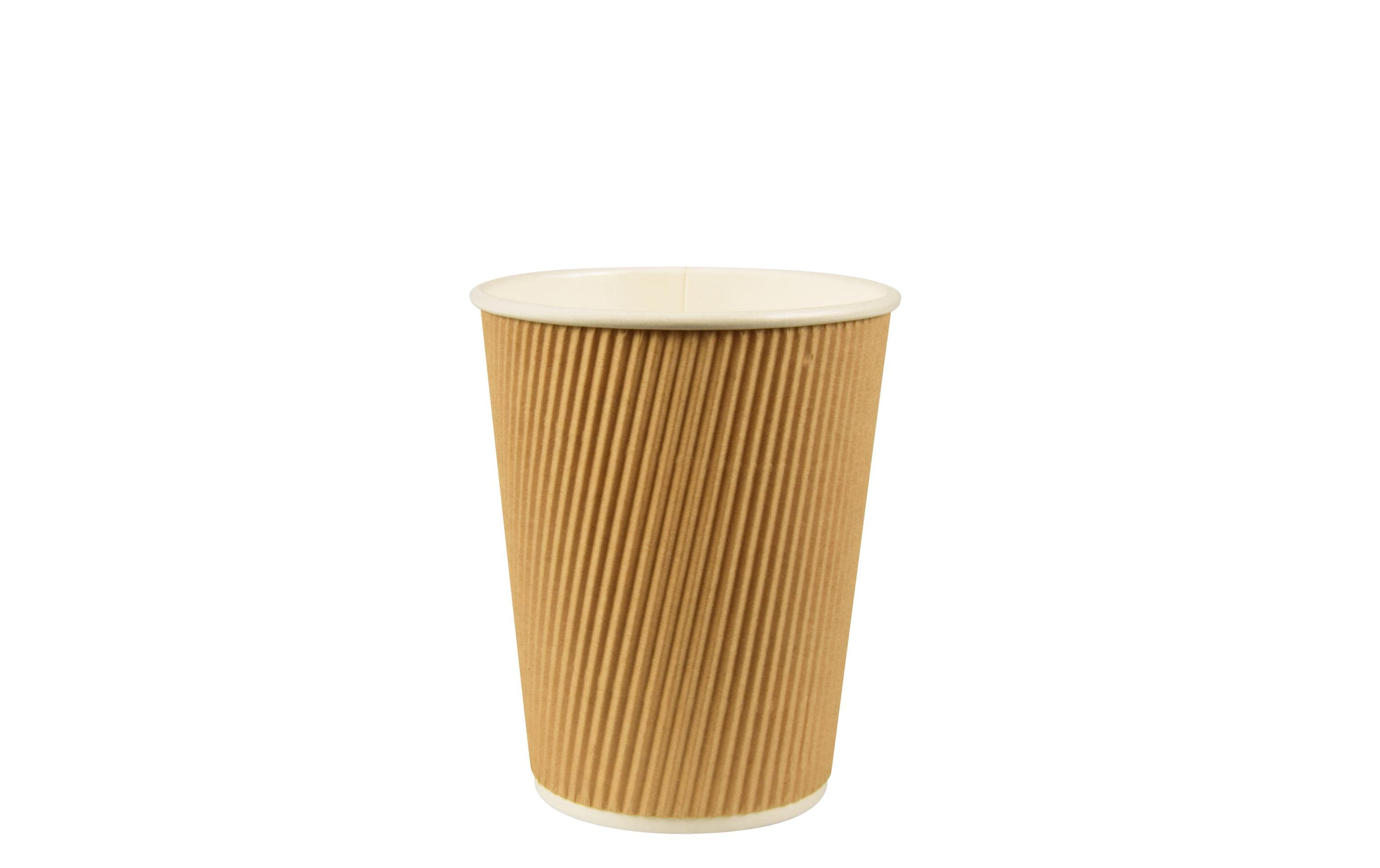 PAPSTAR pure Ripple Wall Papp-Trinkbecher 0,2 l ø 8 cm Braun
