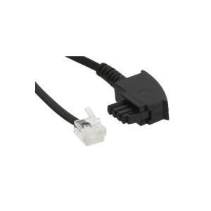 InLine® TAE-F Kabel für DSL Splitter, TAE-F Stecker an Western 6/2 DEC Stecker, 0,5m (18655)