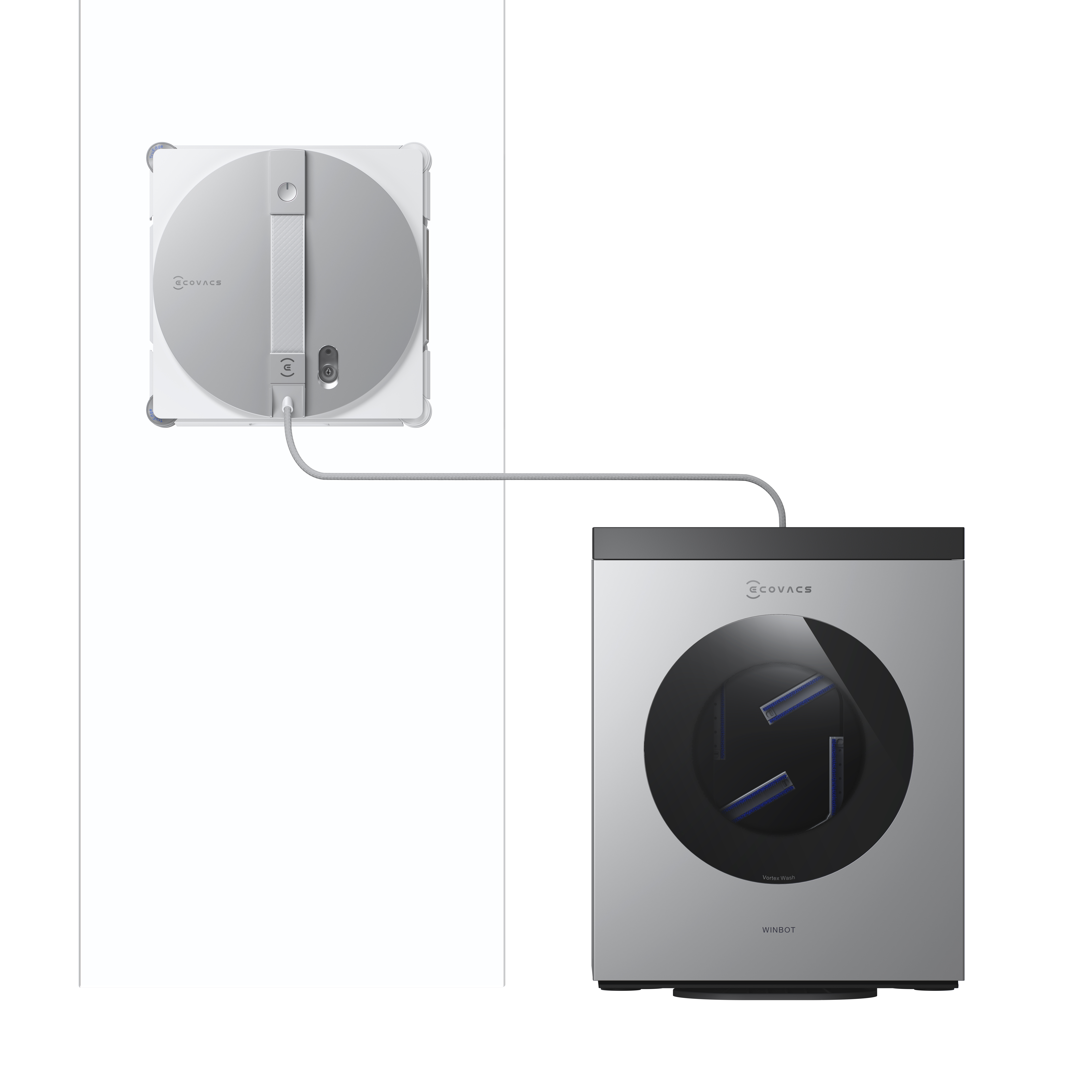 ECOVACS Winbot W3 Omni Roboter-Fensterreiniger 4500 mAh Silber/Weiß