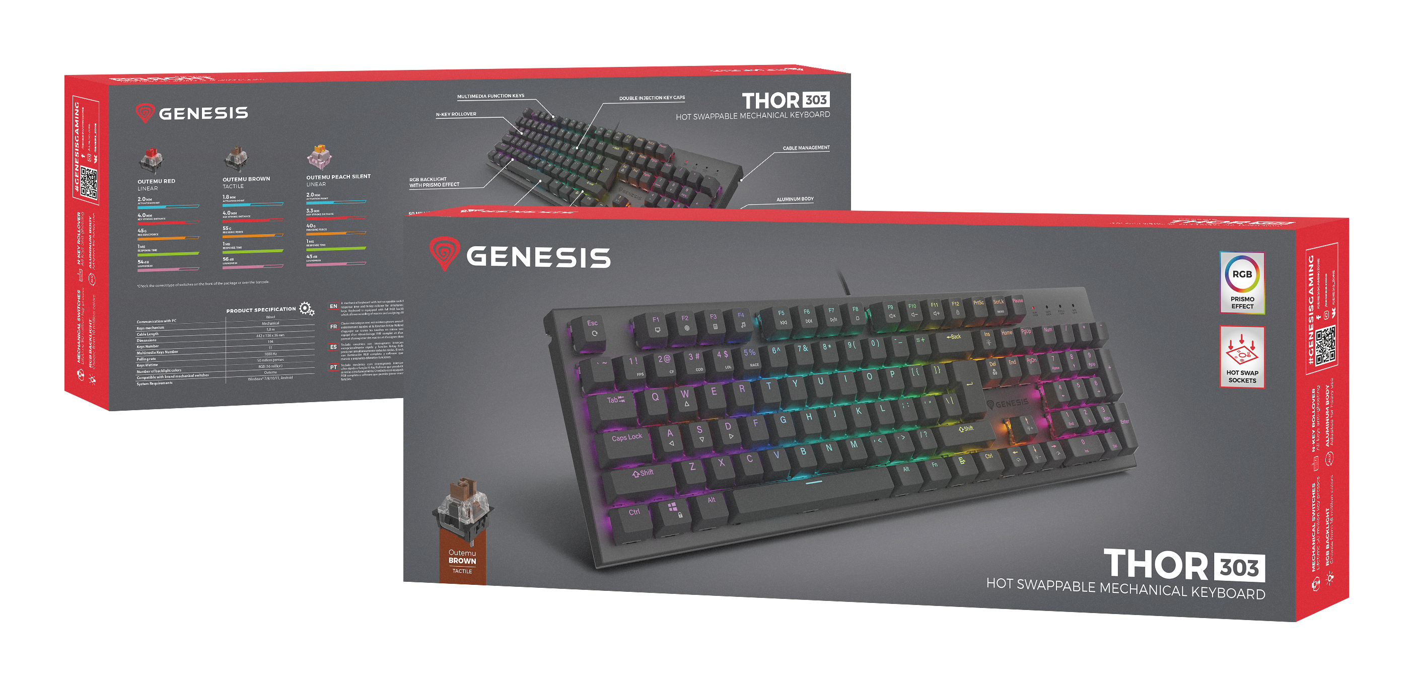 Genesis Thor 303 Mechanische Tastatur RGB QWERTZ Schwarz