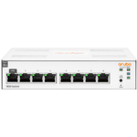 HPE Networking Instant On Switch 1830-8G, 8 Ports, 8x 1G RJ45 Ports, Stromversorgung über inkludiertes externes Netzteil oder alternativ über PoE Upstream Port möglich, Managebar (IOn App, Browser & SNMP), Lüfterlos (JL810A#'ABB)