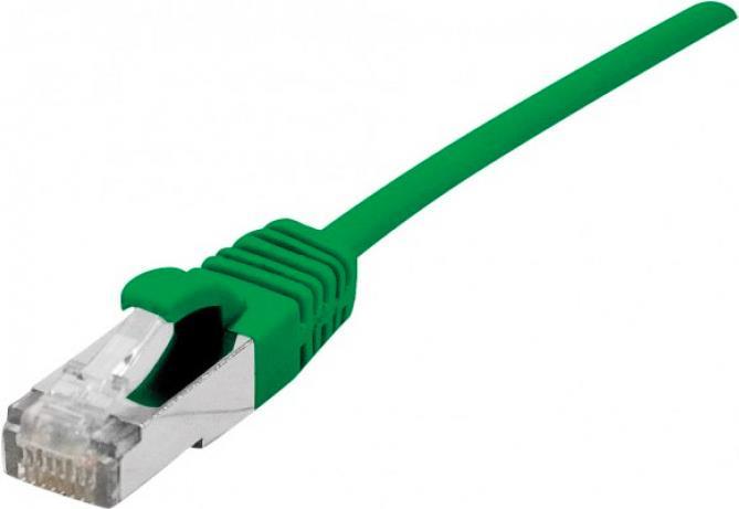 Dexlan Patchkabel Cat. 6A, S/FTP (PiMF), ultradünn, halogenfrei, mit Rastnasenschutz, grün, 0,3 m (858714)