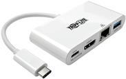 Eaton PowerWare Tripp Lite USB C to HDMI Multiport Video Adapter Converter w/ USB-A Hub, USB-C PD Charging, Gigabit Ethernet Port, Thunderbolt 3 Compatible USB Type C to HDMI, USB Type-C (U444-06N-HGU-C)