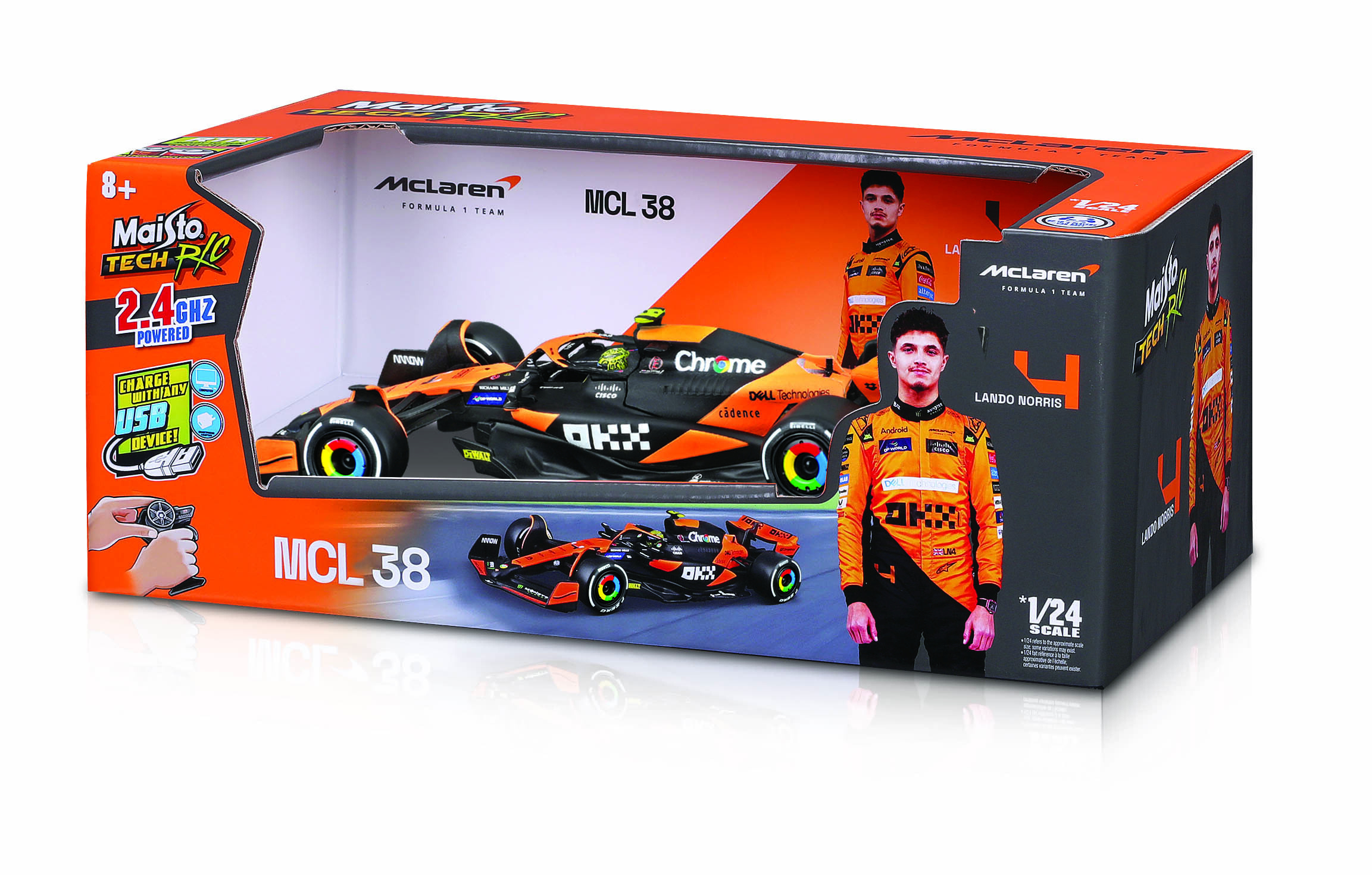 Maisto RC Modellauto McLaren MCL38 Miami GP #4 Norris 1:24 Elektro Multi