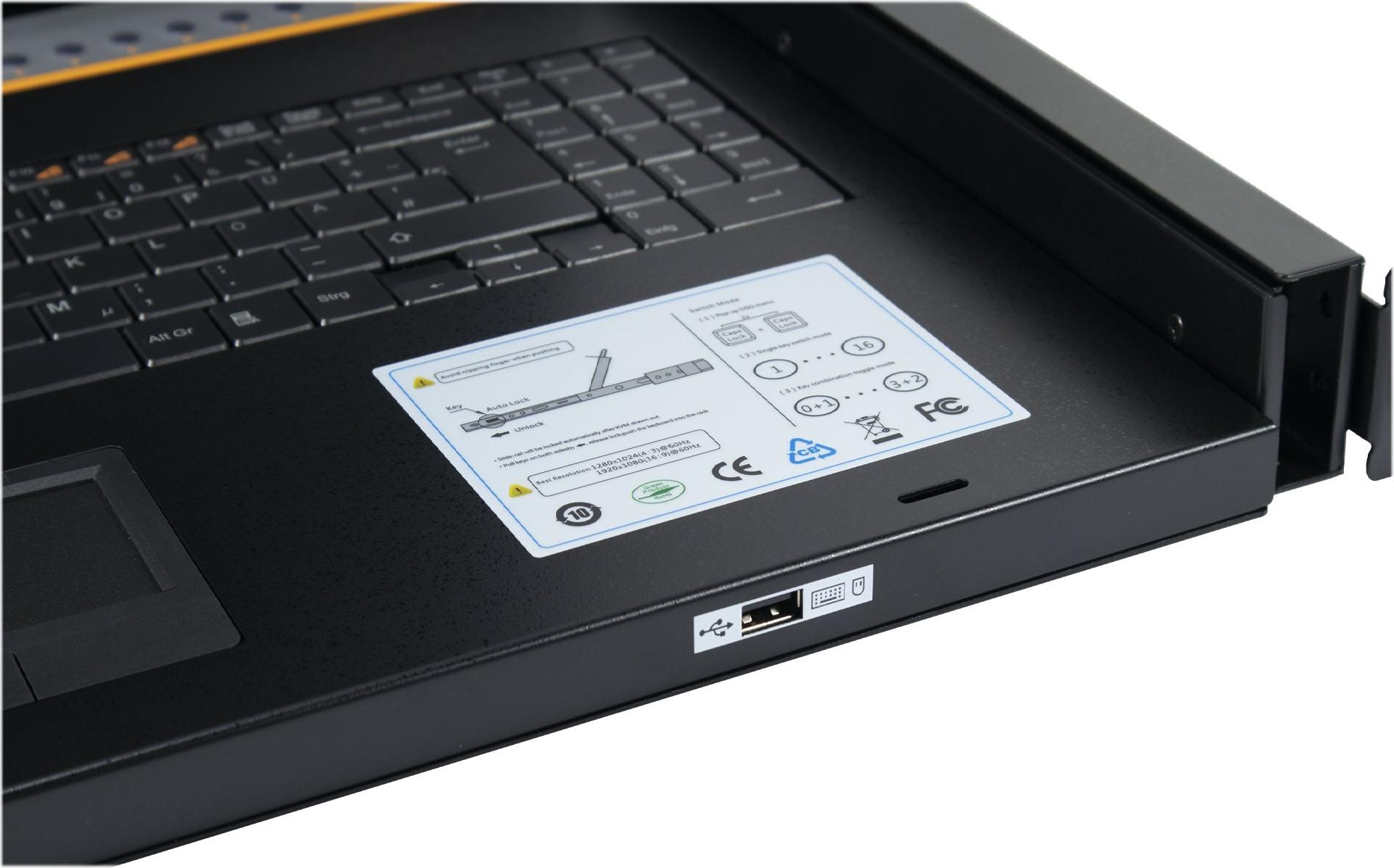 Inter-Tech KVM-1708 LED 17" KVM-Konsole Schwarz