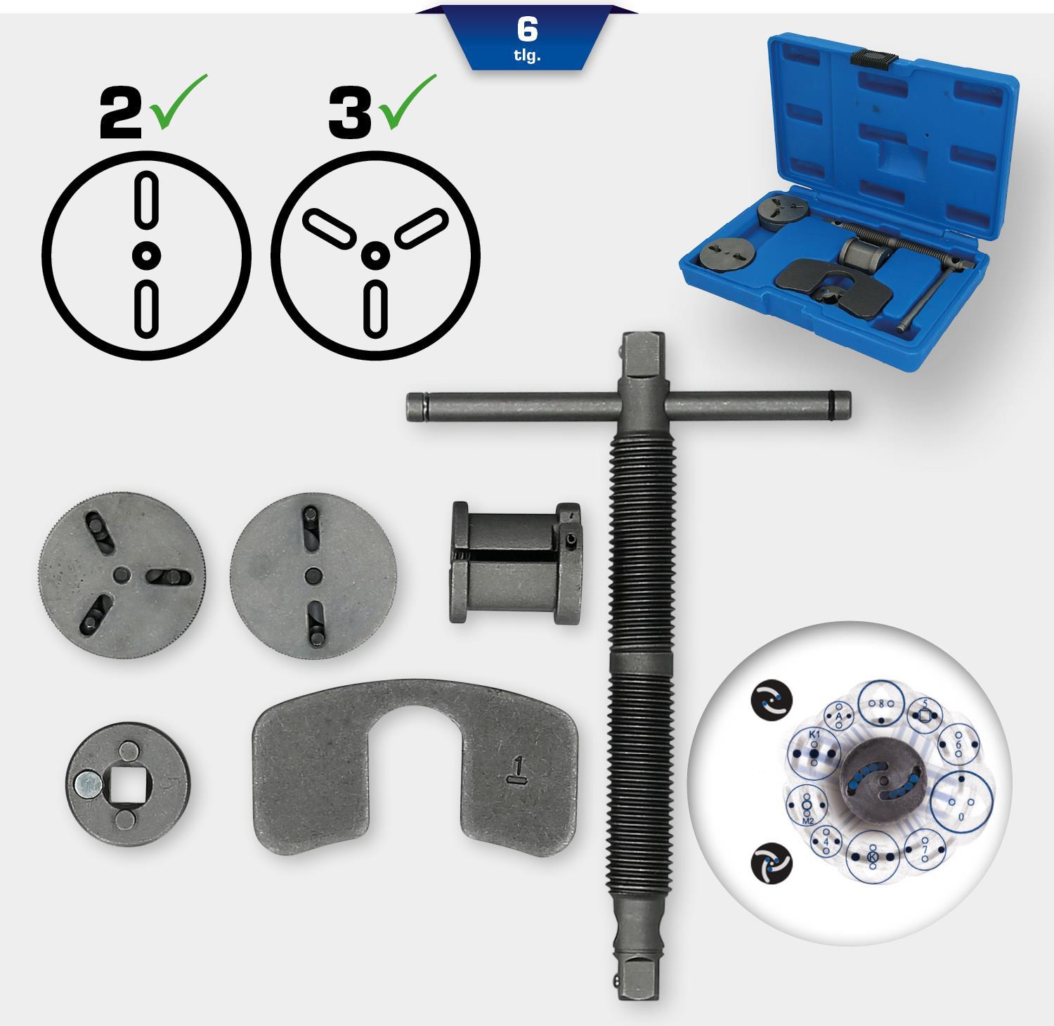 KS TOOLS Werkzeuge-Maschinen GmbH Universal-Bremskolben-Rückstellwerkzeug-Satz, 5-tlg (BT701150)