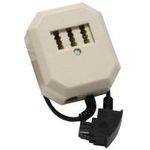 InLine® TAE Adapter, TAE-F Stecker an TAE NFF + RJ11 (6P4C) Buchse, 0,2m (69901)