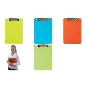 MAUL Klemmbrett MAULneon, DIN A4, transparent-grün aus Kunststoff, flache, vernickelte Bügelklemme - 1 Stück (23406 51)