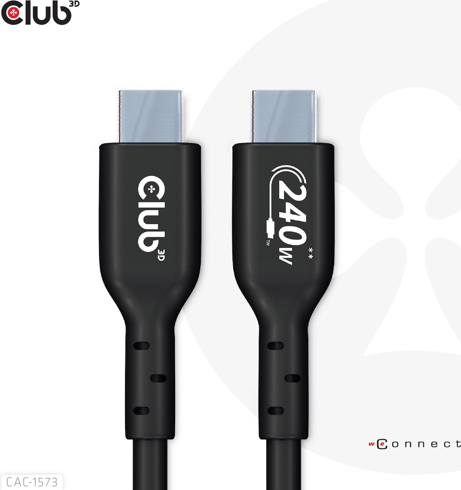 Club 3D USB-Kabel USB-C (M) zu USB-C (M) (CAC-1573)