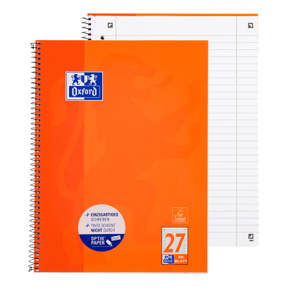 Oxford Collegeblock A4+ liniert 80 Blatt 90 g/m² Orange