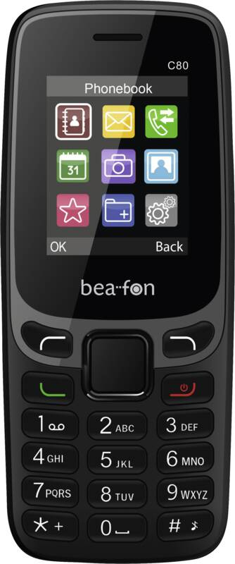 Bea-fon C80 Mobiltelefon 1,77" Dual-SIM 800 mAh Schwarz