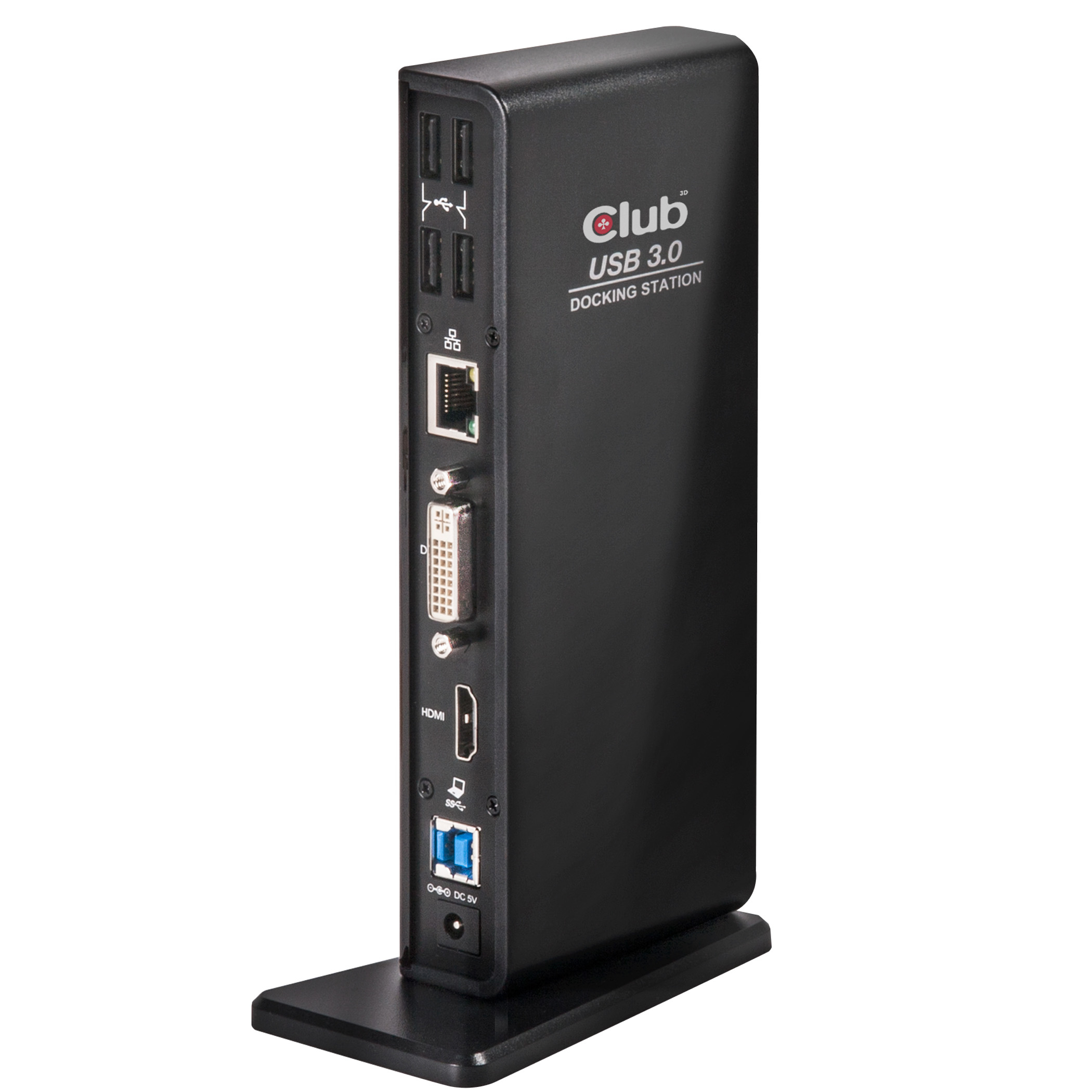 Club 3D SenseVision USB 3.0 Dual Display Docking Station Schwarz