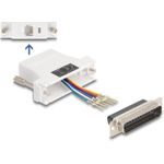 Delock D-Sub 25 Pin Stecker zu RJ12 Buchse Montagesatz weiß (67093)