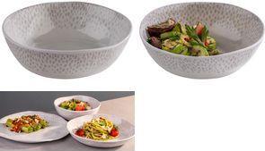 APS Schale FOOTMARK, 0,6 Liter, weiß/grau aus Melamin, spülmaschinengeeignet, hitzebeständig - 1 Stück (85321)