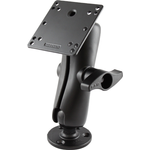 RAM Mounts Aufbau-Set - D-Kugel (2,25" ), runde Basisplatte (93,5 mm Durchmesser), mittlerer Verbindungsarm, VESA-Platte (75x75 u. 100x100 mm Lochraster) (RAM-D-101U-246)