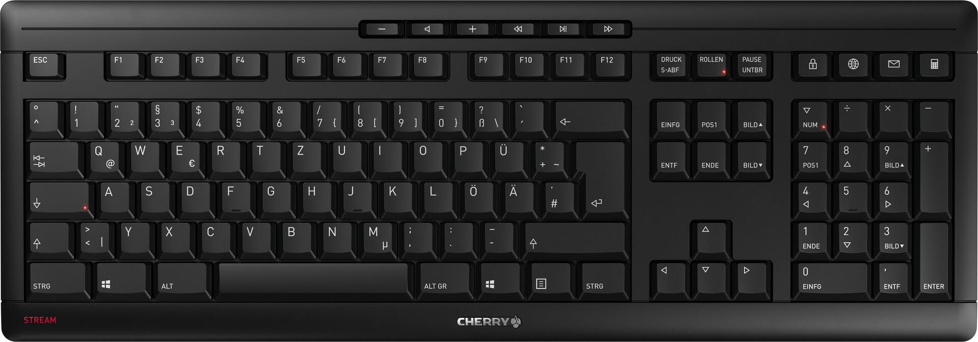 CHERRY Stream Desktop Recharge Tastatur RF Wireless QWERTY Englisch Schwarz (JD-8560GB-2)